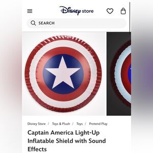NIB Disney Captain America Light-Up Inflatable Shield